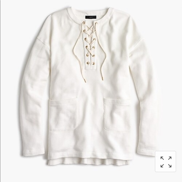 Jcrew lace up tunic sweatshirt, m, nwot - Picture 1 of 4